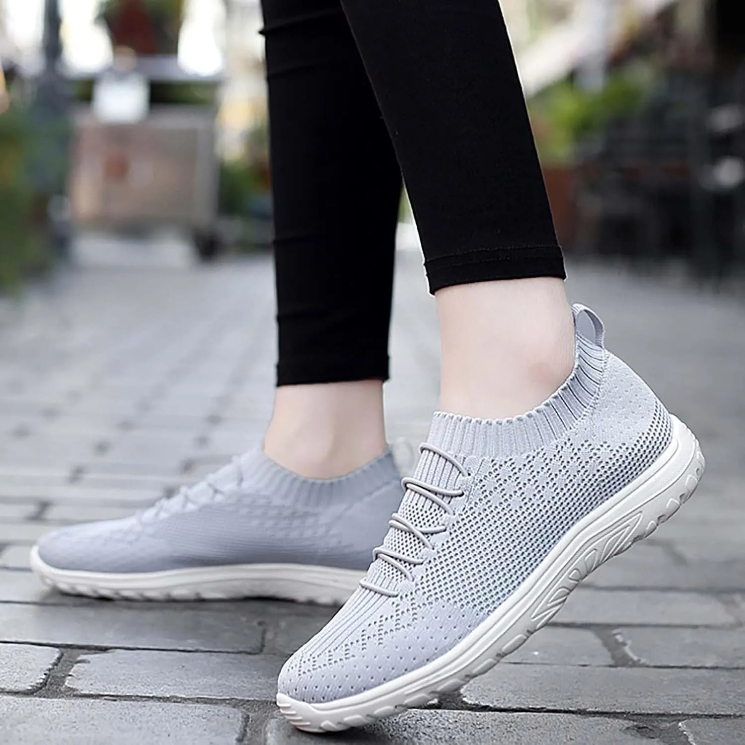 Womens Woven Shoes Slip-on Women's Sneakers Loafers Solid Color Lightweight Cute Round Toe Running Shoes Loafers for Women Casual Outdoor Walking Shoe