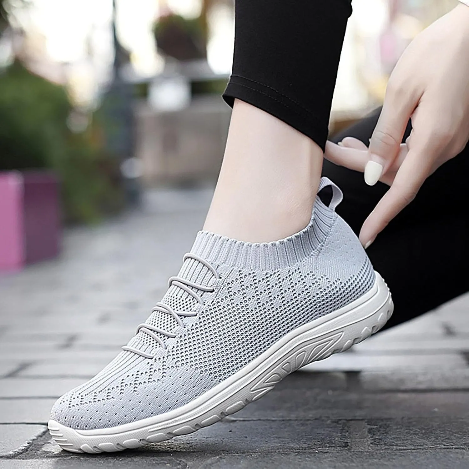 Womens Woven Shoes Slip-on Women's Sneakers Loafers Solid Color Lightweight Cute Round Toe Running Shoes Loafers for Women Casual Outdoor Walking Shoe