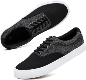 yageyan Mens Low Top Canvas Walking Shoes Lace-up Fashion Sneakers Casual