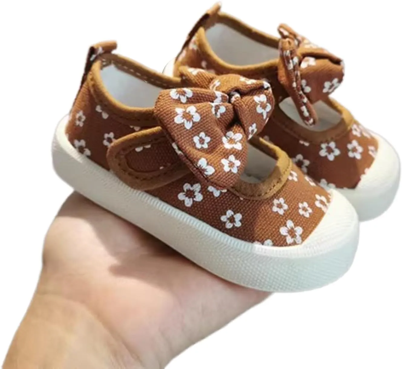 YIBLBOX Toddler Girl's Mary Jane Flat Shoes Canvas Bowknot Sneakers for Kids School Uniform Casual Soft Walking Dress Shoes